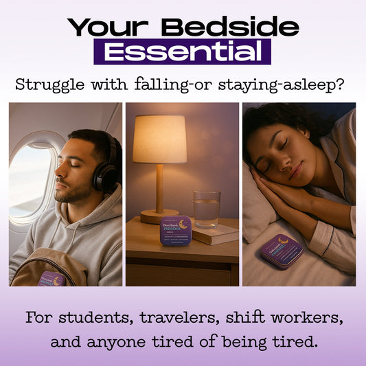 Melatonin strip held in hand for sleep support