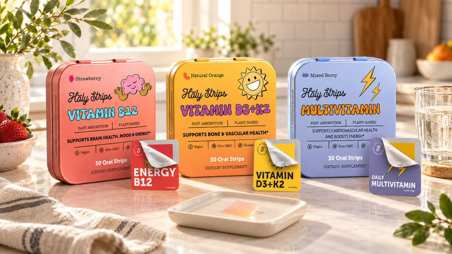Holy Strips dissolvable vitamin strip product lineup for oral wellness routines