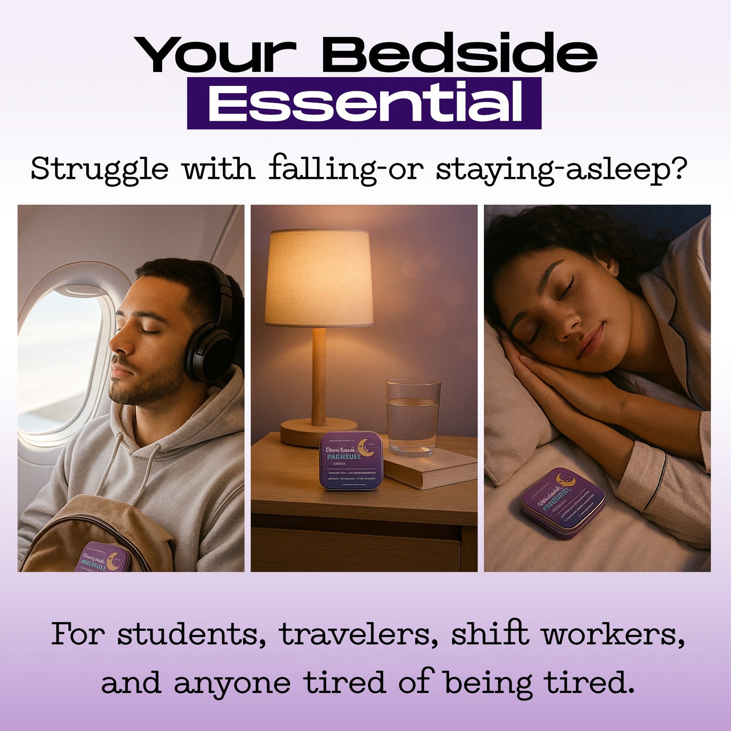 Melatonin strip held in hand for sleep support